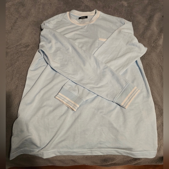 Alfani Light Blue Long Sleeve Tee - Picture 1 of 3